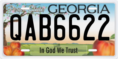 GA license plate QAB6622