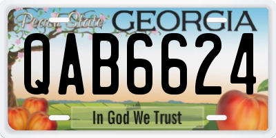 GA license plate QAB6624