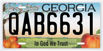GA license plate QAB6631