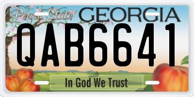 GA license plate QAB6641