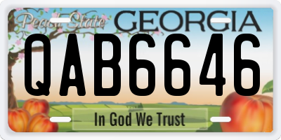 GA license plate QAB6646