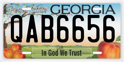 GA license plate QAB6656