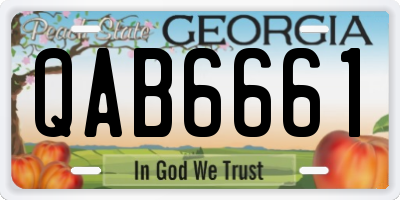 GA license plate QAB6661