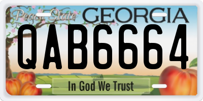 GA license plate QAB6664