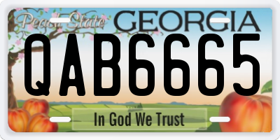 GA license plate QAB6665