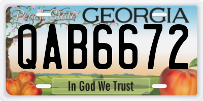 GA license plate QAB6672