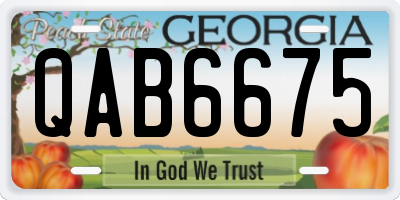 GA license plate QAB6675