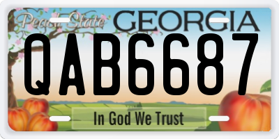 GA license plate QAB6687
