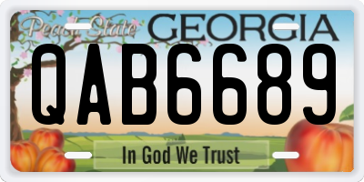 GA license plate QAB6689