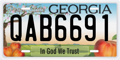 GA license plate QAB6691