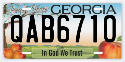 GA license plate QAB6710