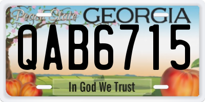 GA license plate QAB6715