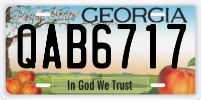 GA license plate QAB6717