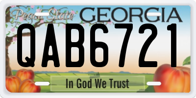 GA license plate QAB6721