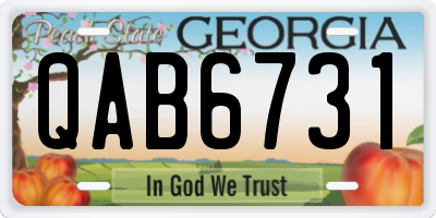 GA license plate QAB6731