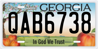 GA license plate QAB6738