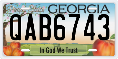 GA license plate QAB6743