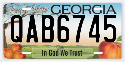 GA license plate QAB6745