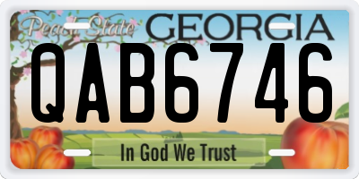 GA license plate QAB6746
