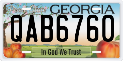 GA license plate QAB6760