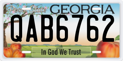 GA license plate QAB6762