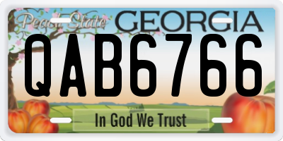 GA license plate QAB6766
