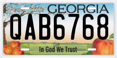 GA license plate QAB6768