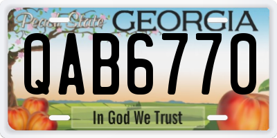 GA license plate QAB6770