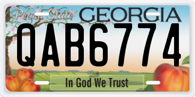 GA license plate QAB6774