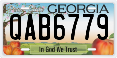 GA license plate QAB6779