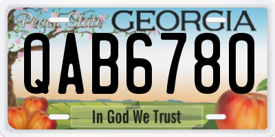 GA license plate QAB6780