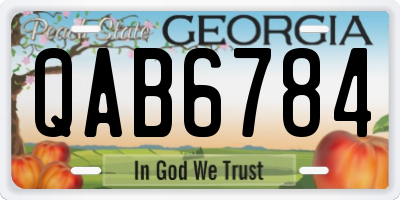 GA license plate QAB6784