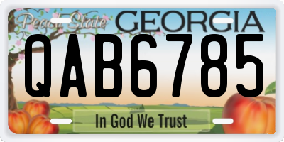 GA license plate QAB6785