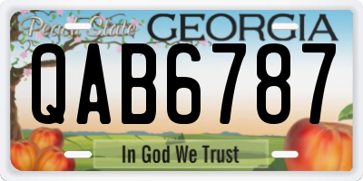 GA license plate QAB6787