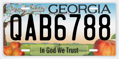 GA license plate QAB6788