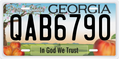 GA license plate QAB6790