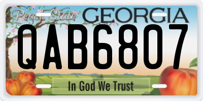 GA license plate QAB6807