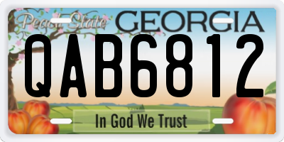GA license plate QAB6812