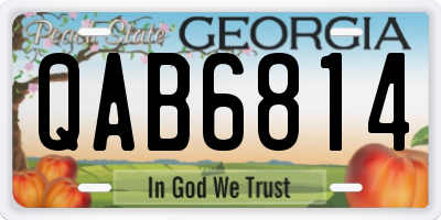 GA license plate QAB6814