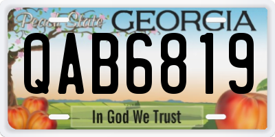 GA license plate QAB6819