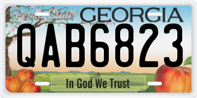 GA license plate QAB6823