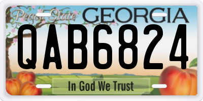 GA license plate QAB6824