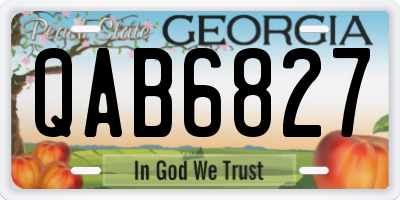 GA license plate QAB6827