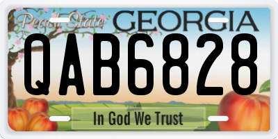 GA license plate QAB6828