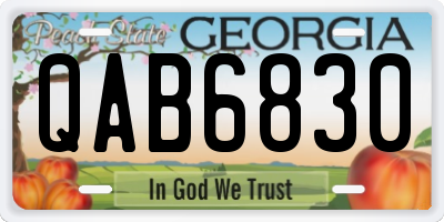 GA license plate QAB6830