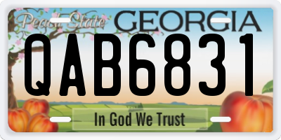 GA license plate QAB6831