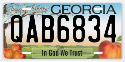 GA license plate QAB6834