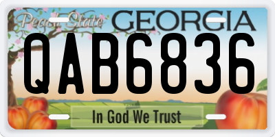 GA license plate QAB6836