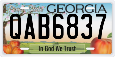 GA license plate QAB6837