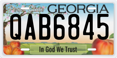 GA license plate QAB6845